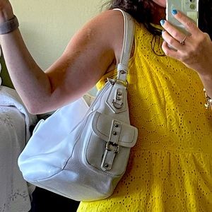 Dooney and Bourke Italian Leather White Hobo